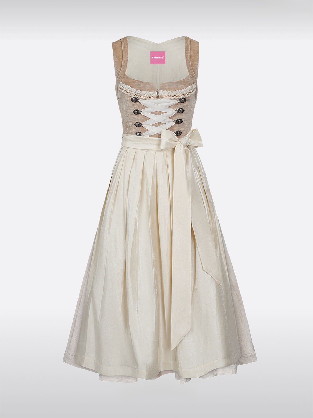 Hnědý rovný řez -out uzavření háku dirndl