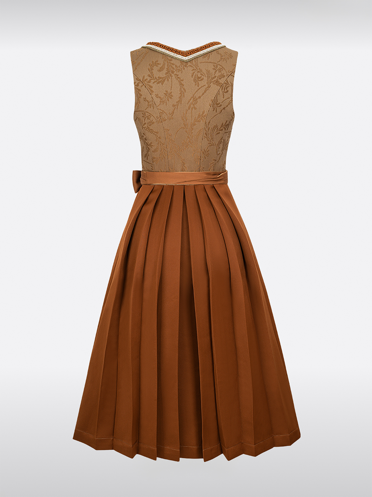 Gelb Herz-Ausschnitt Knöpfen Dirndl