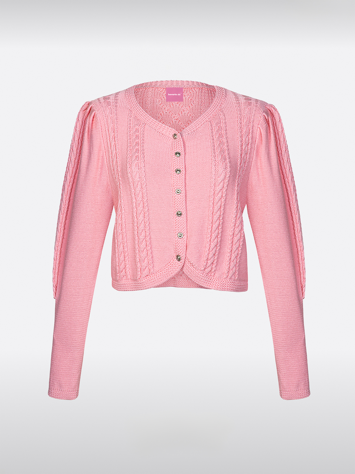 Rosa Weit Knöpfen Strick