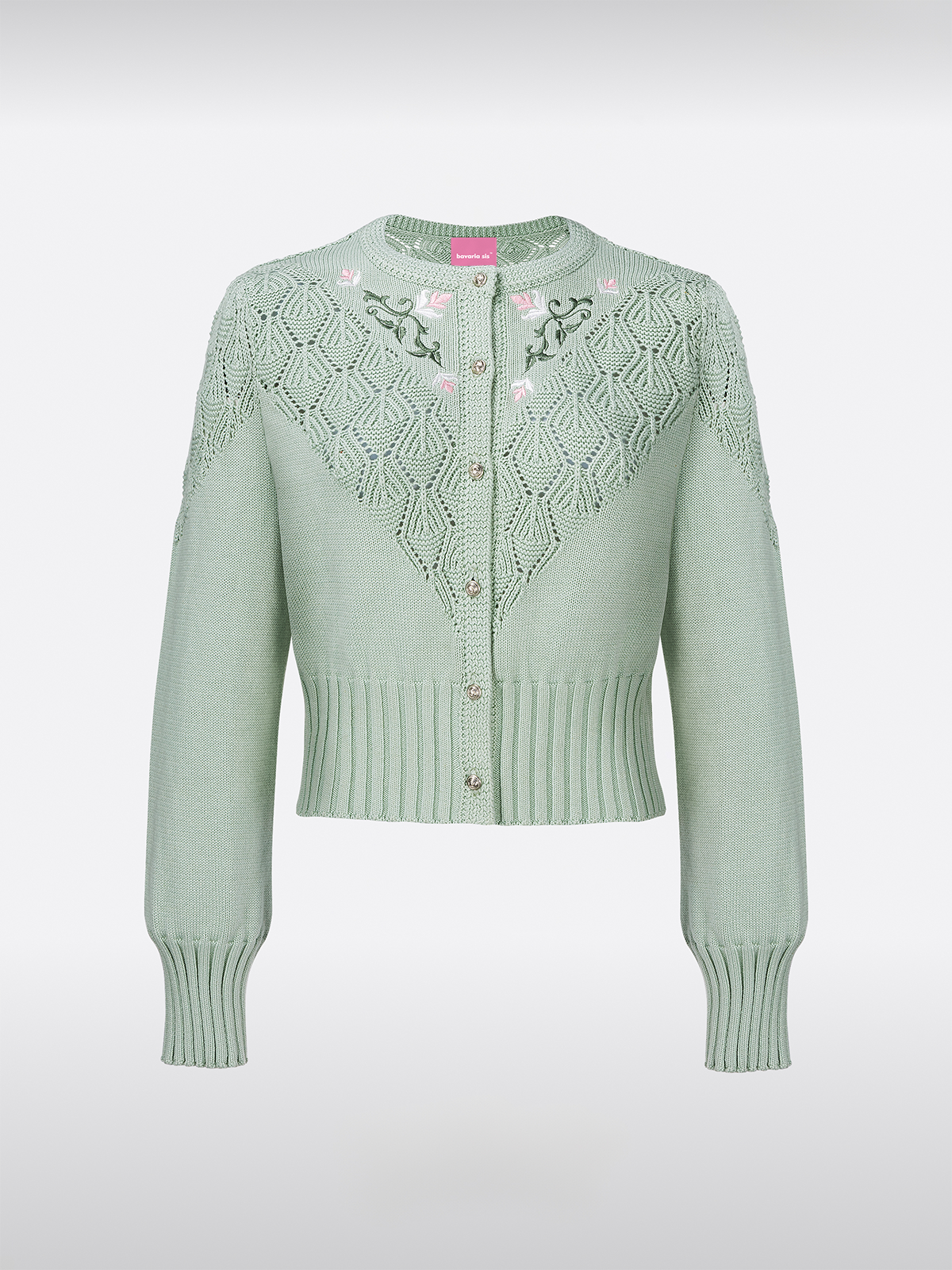 Grün Knöpfen Strick