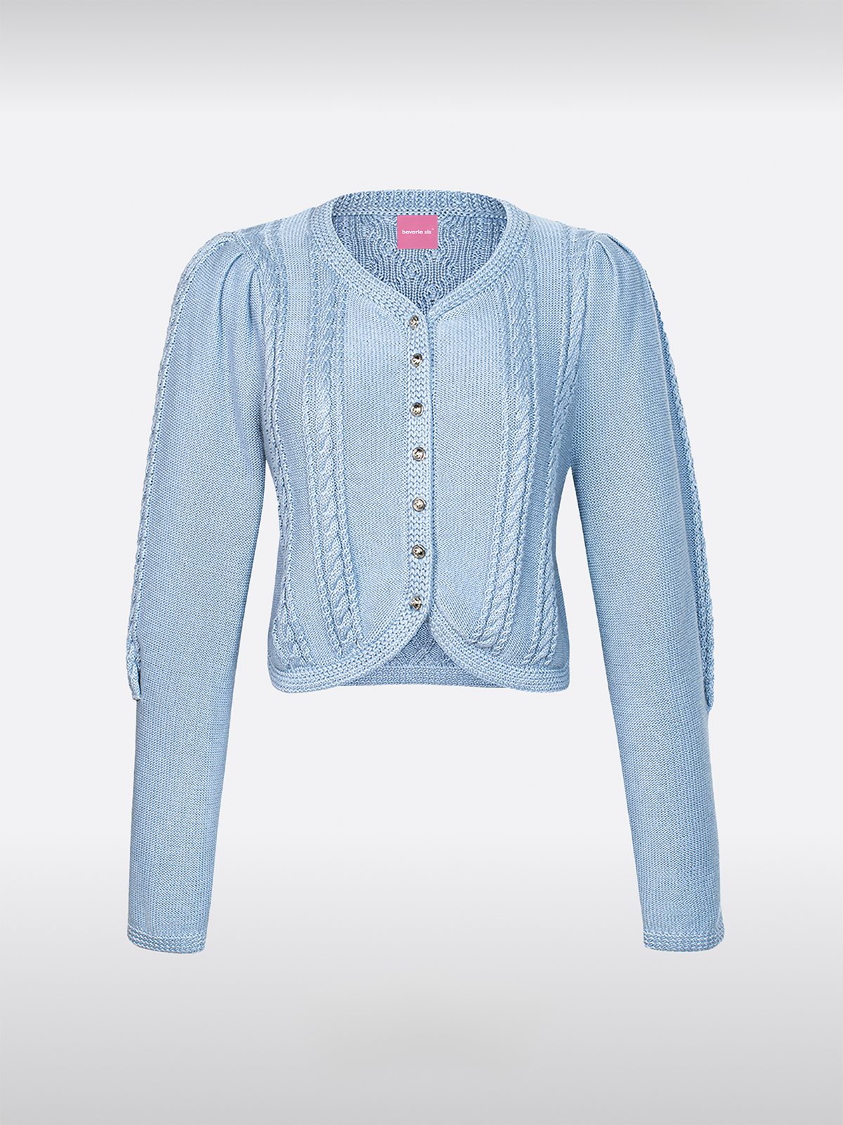 Blau Weit Knöpfen Strick