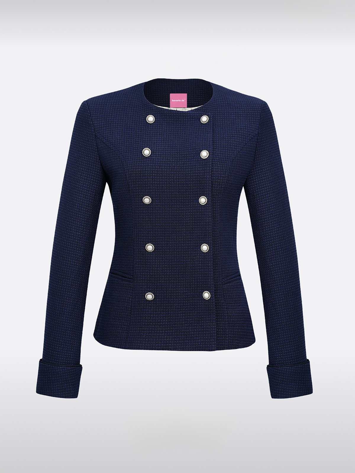 Blau Knöpfen Jacken