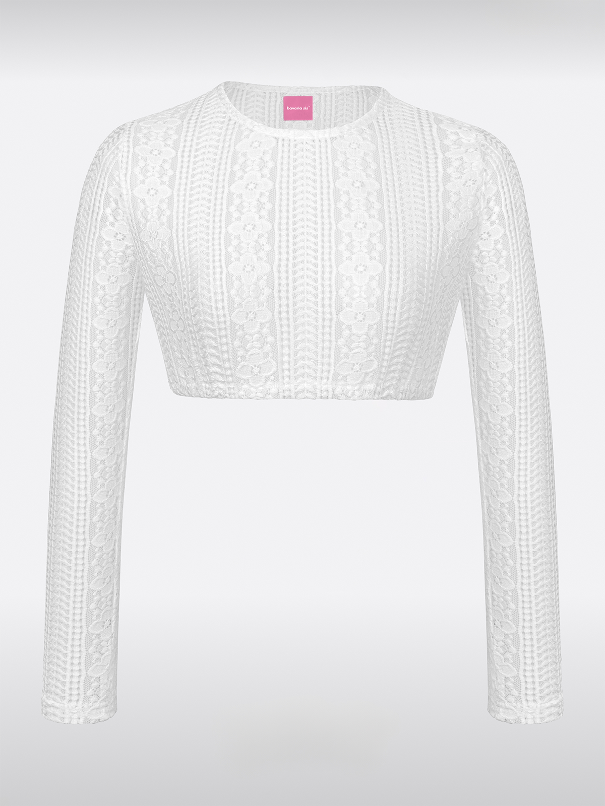 Weiß Damen Dirndlbluse Rundhals