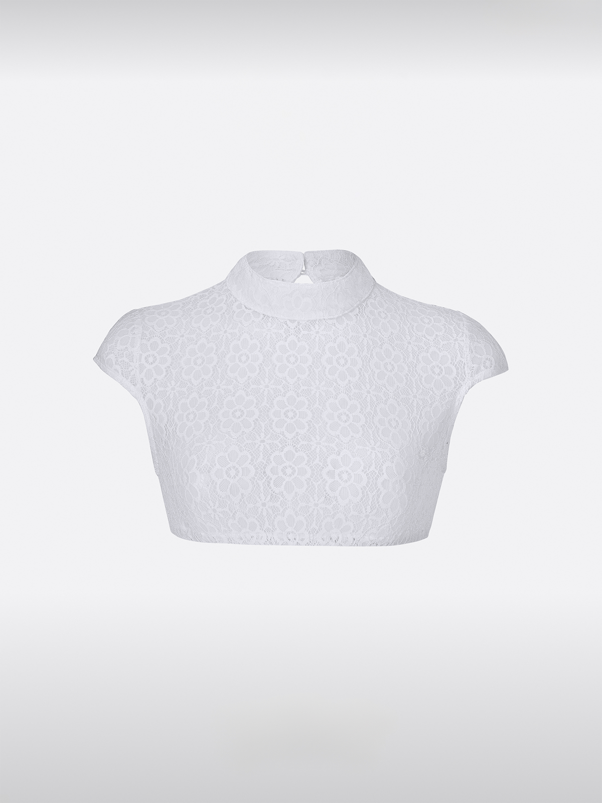 Weiß Damen Dirndlbluse Hochgeschlossen