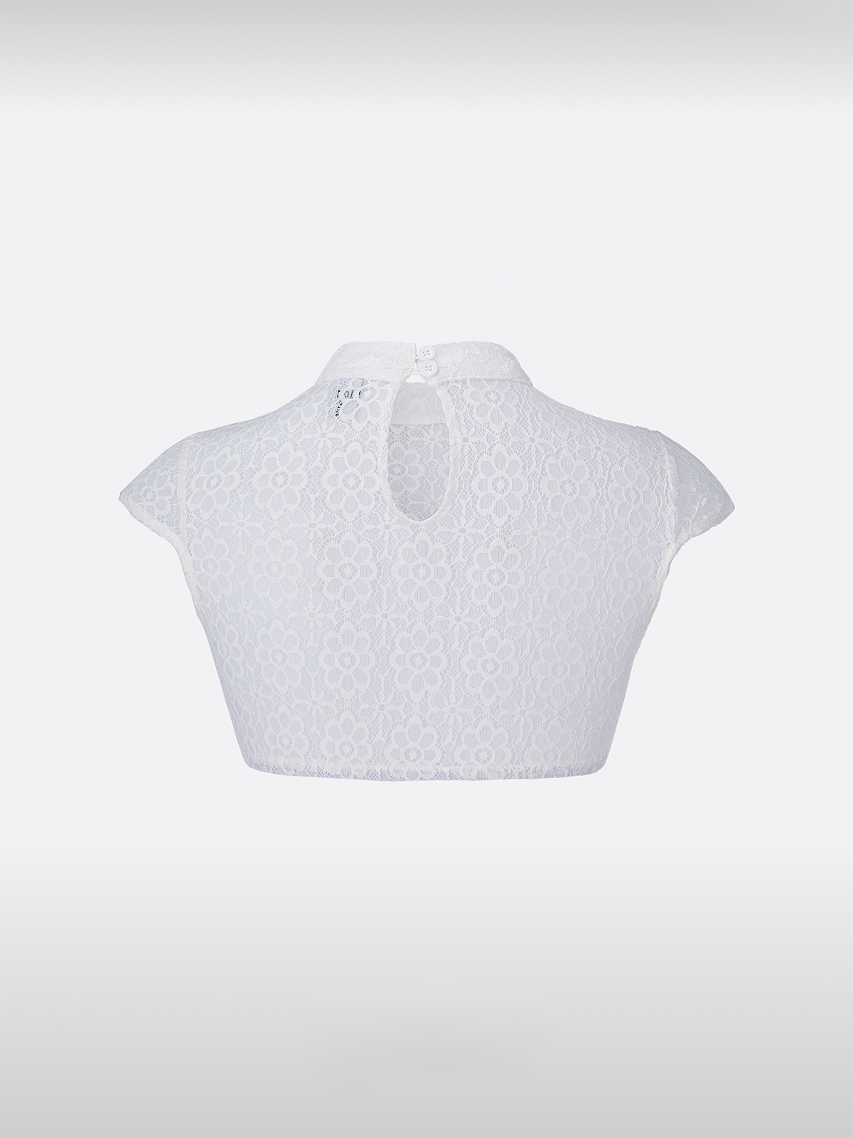 Weiß Damen Dirndlbluse Hochgeschlossen