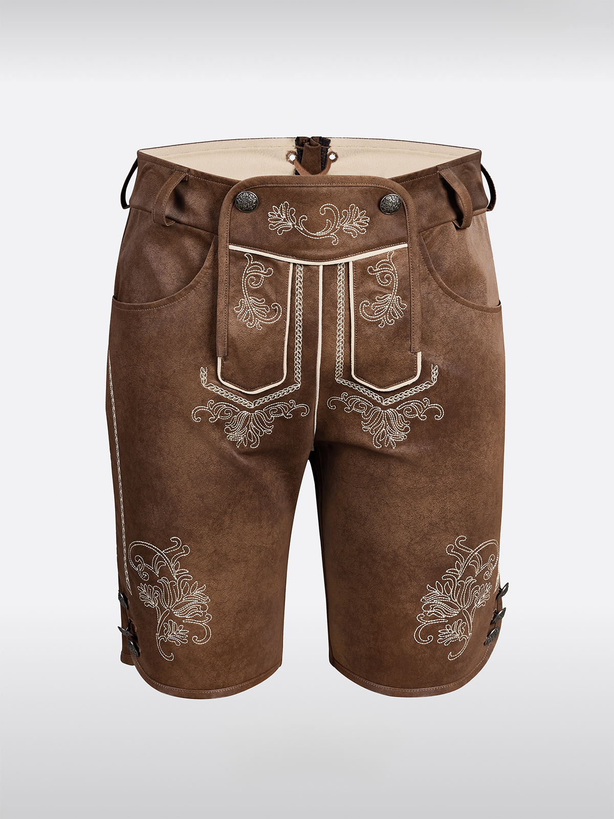 Braun Knöpfen Lederhosen