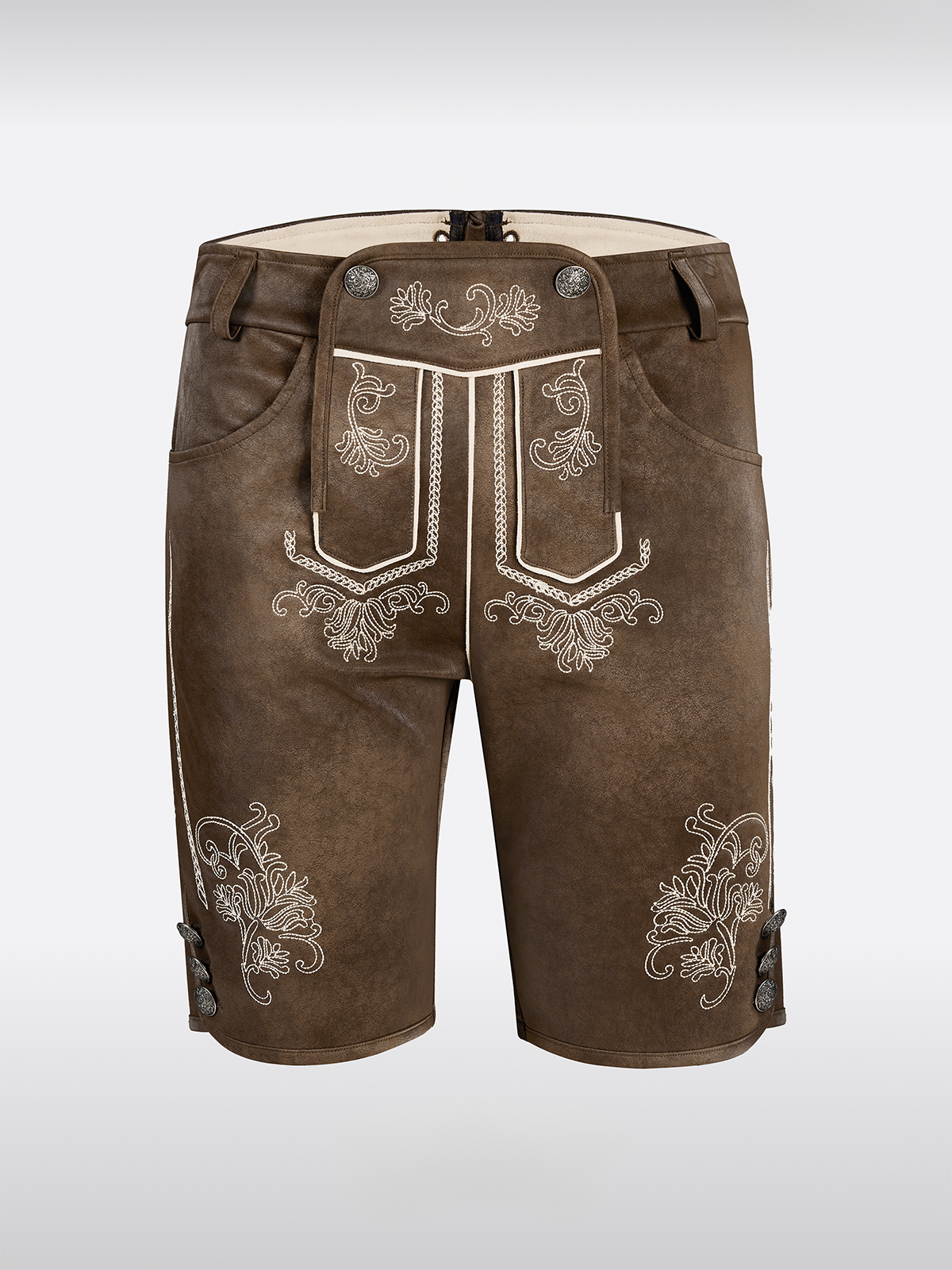 Braun Knöpfen Lederhosen