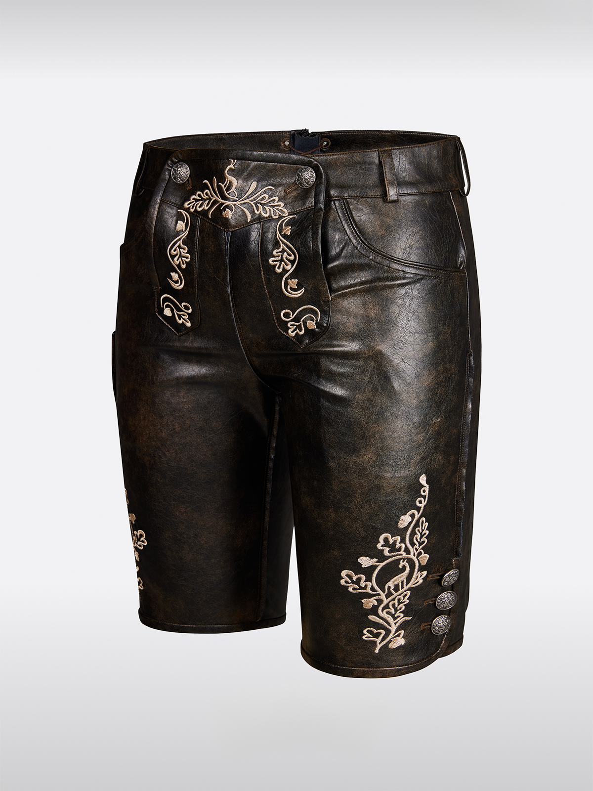 Braun Knöpfen Lederhosen