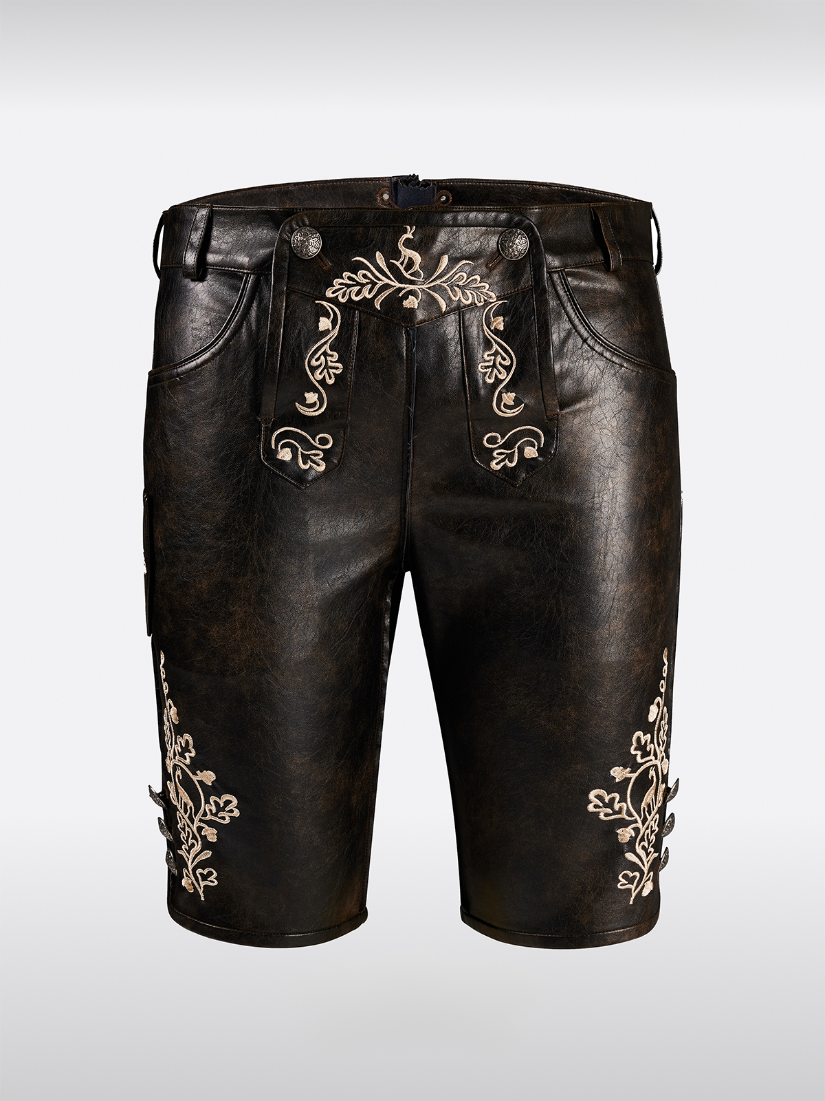 Braun Knöpfen Lederhosen