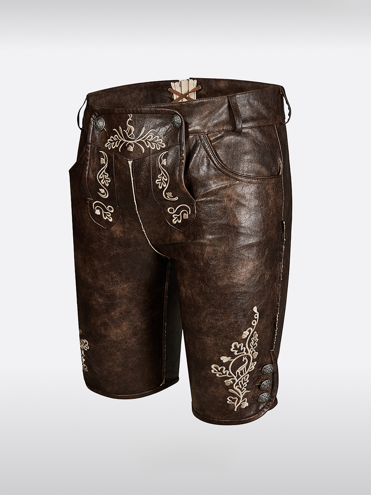 Braun Knöpfen Lederhosen