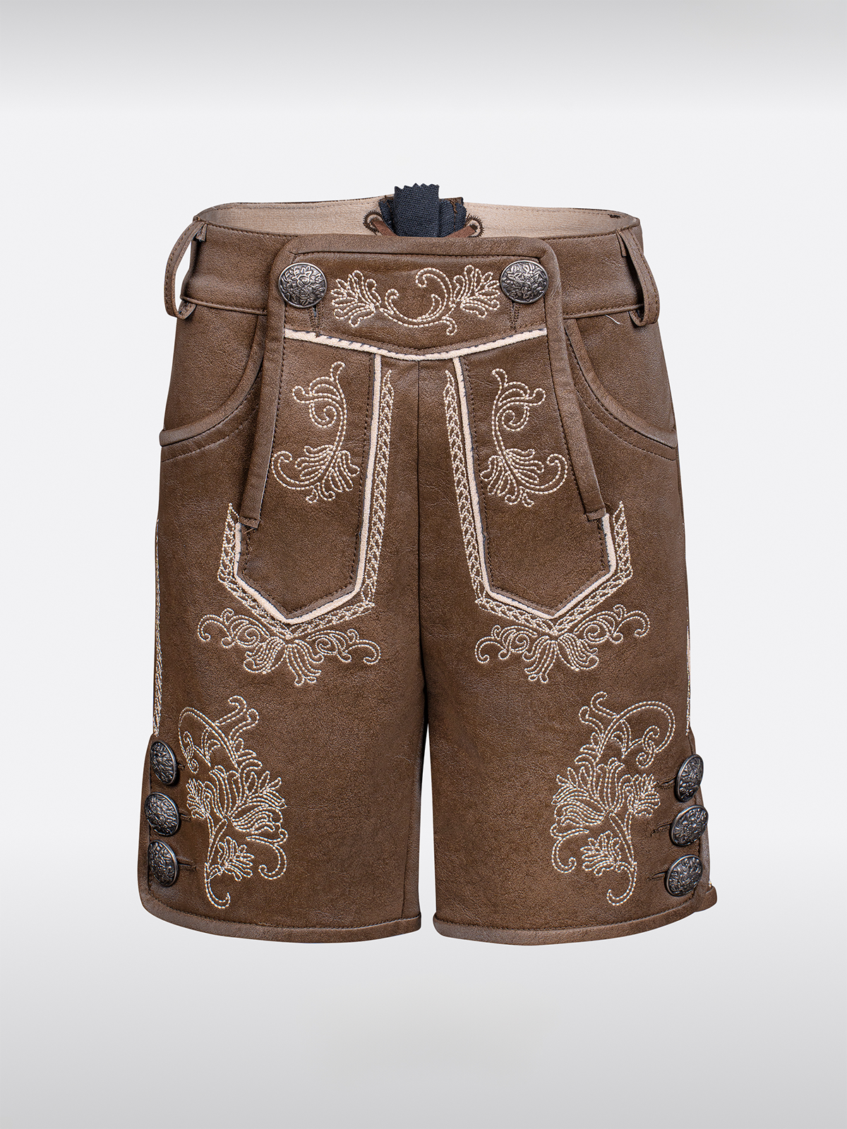Kinder Braun KurzeHose Stickereien Lederhosen
