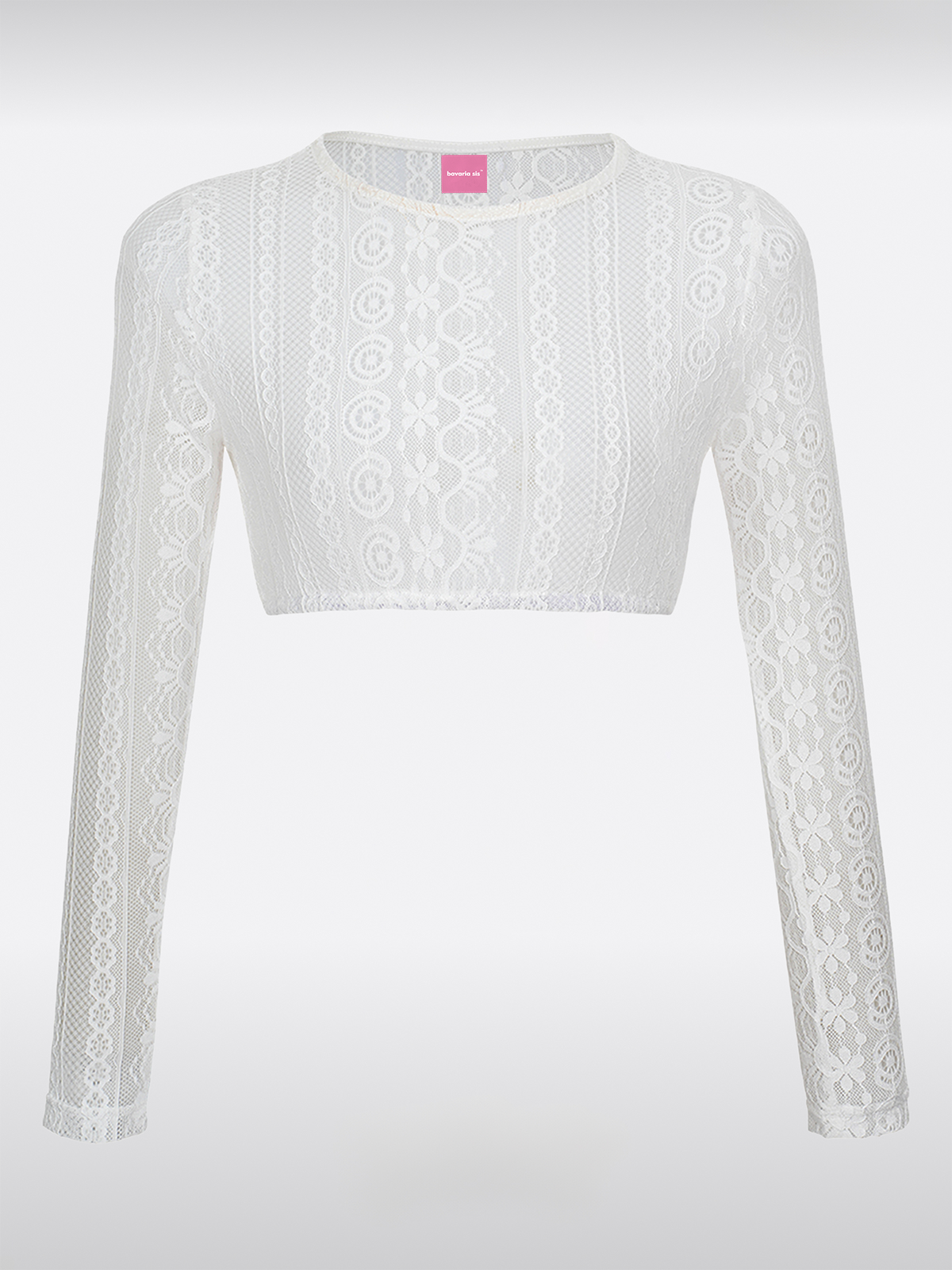 Weiß Rundhals Dirndlbluse