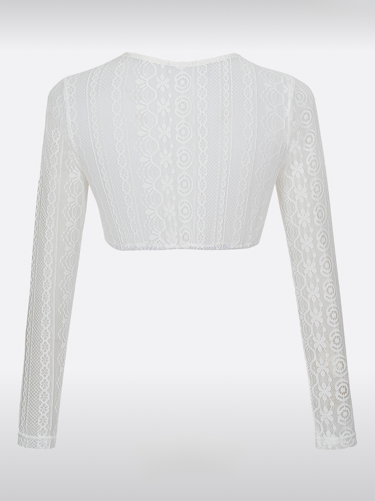 Weiß Rundhals Dirndlbluse