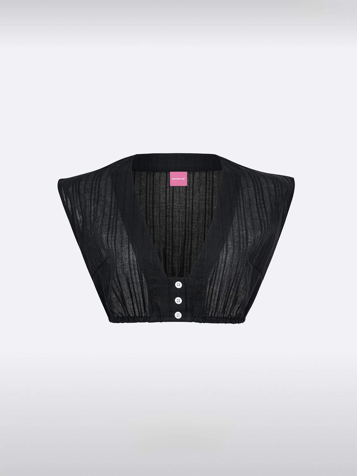 Schwarz V-Ausschnitt Dirndlbluse