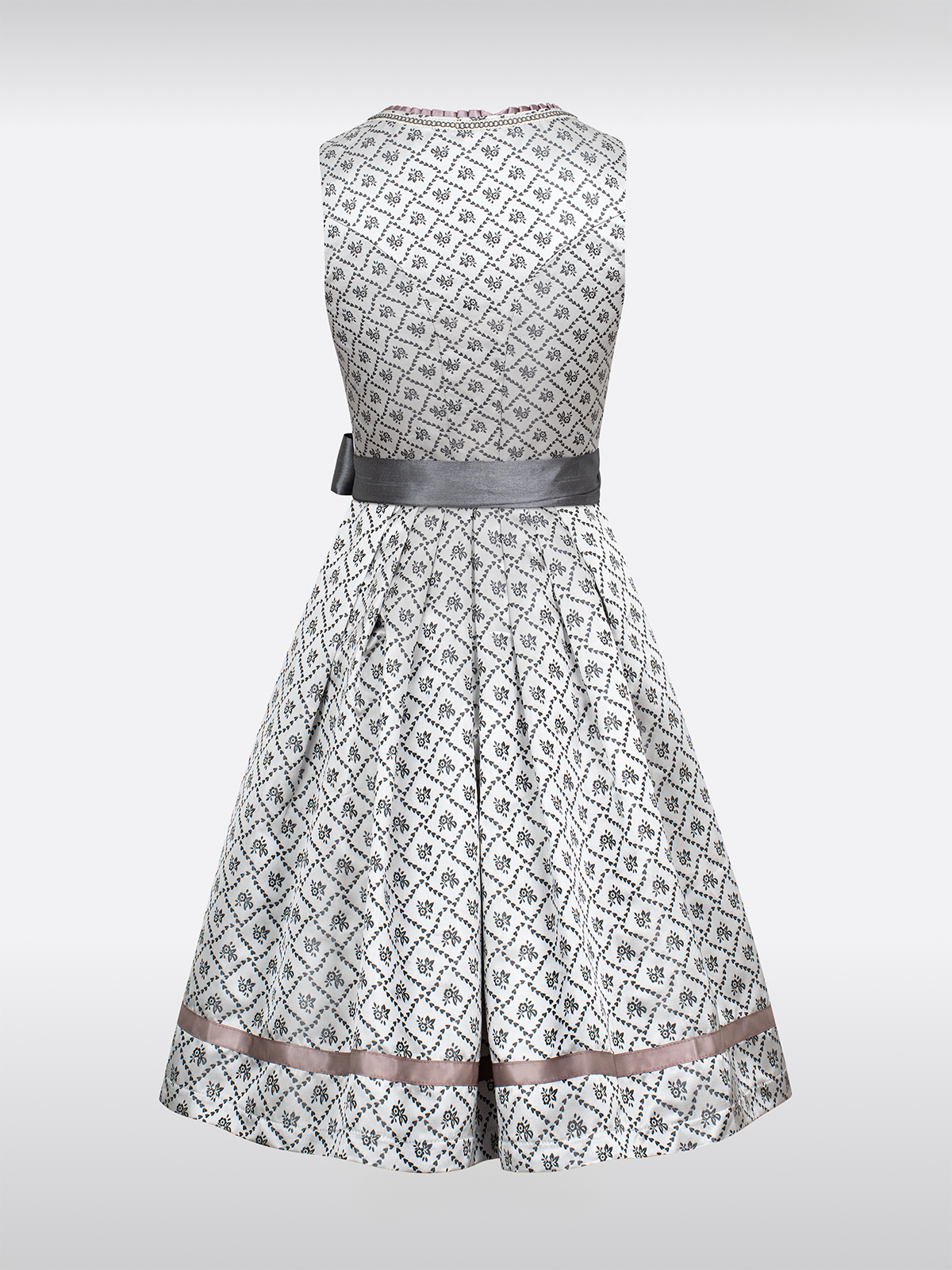 Grau Herz-Ausschnitt traditionell Dirndl