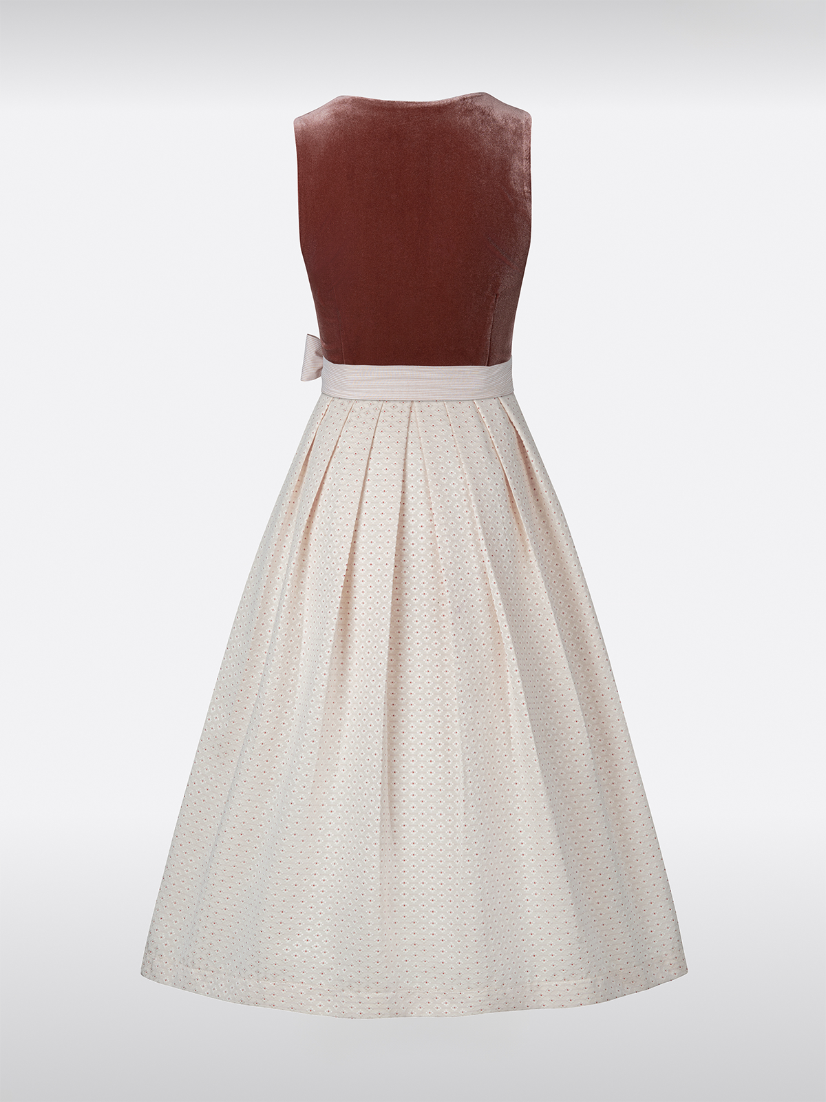 Samt Dirndl in Rosa mit Gerader Ausschnitt