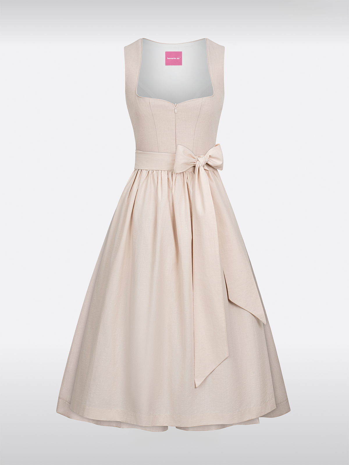 Beige Herz-Ausschnitt traditionell Dirndl