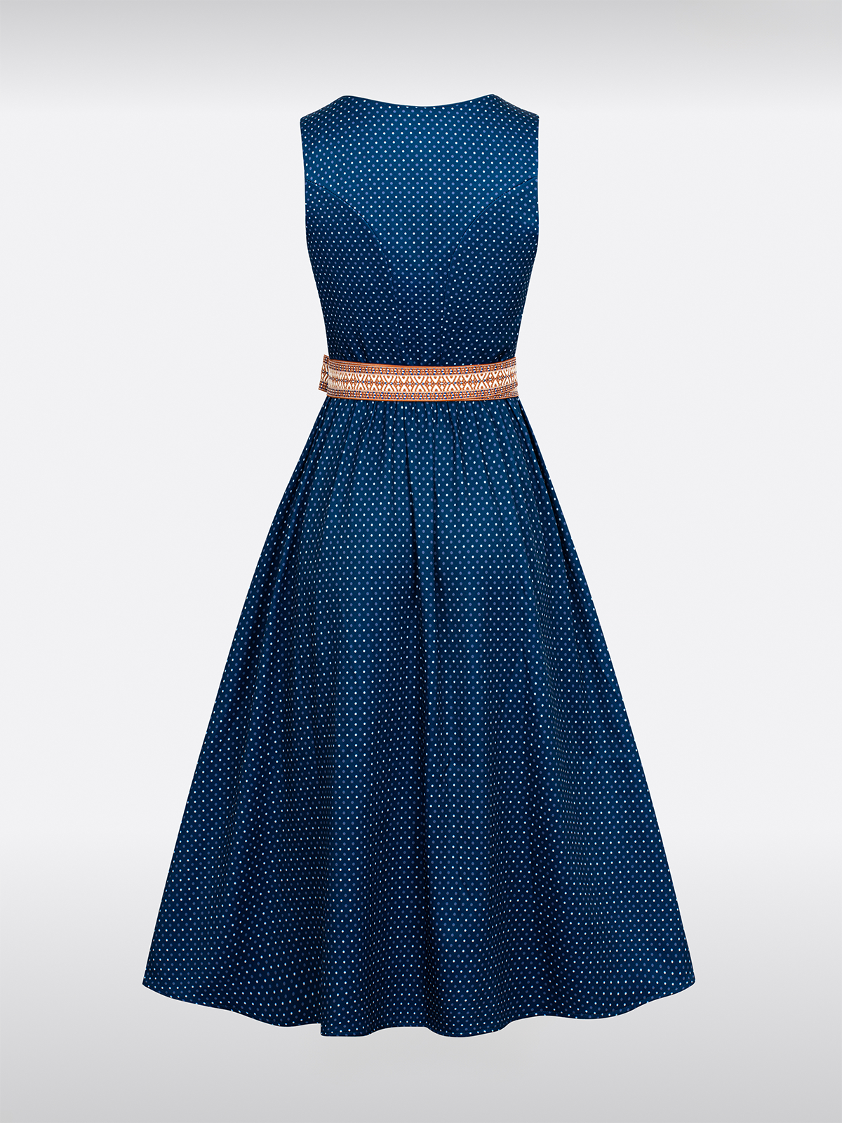 Blau Gerader Ausschnitt traditionell Dirndl