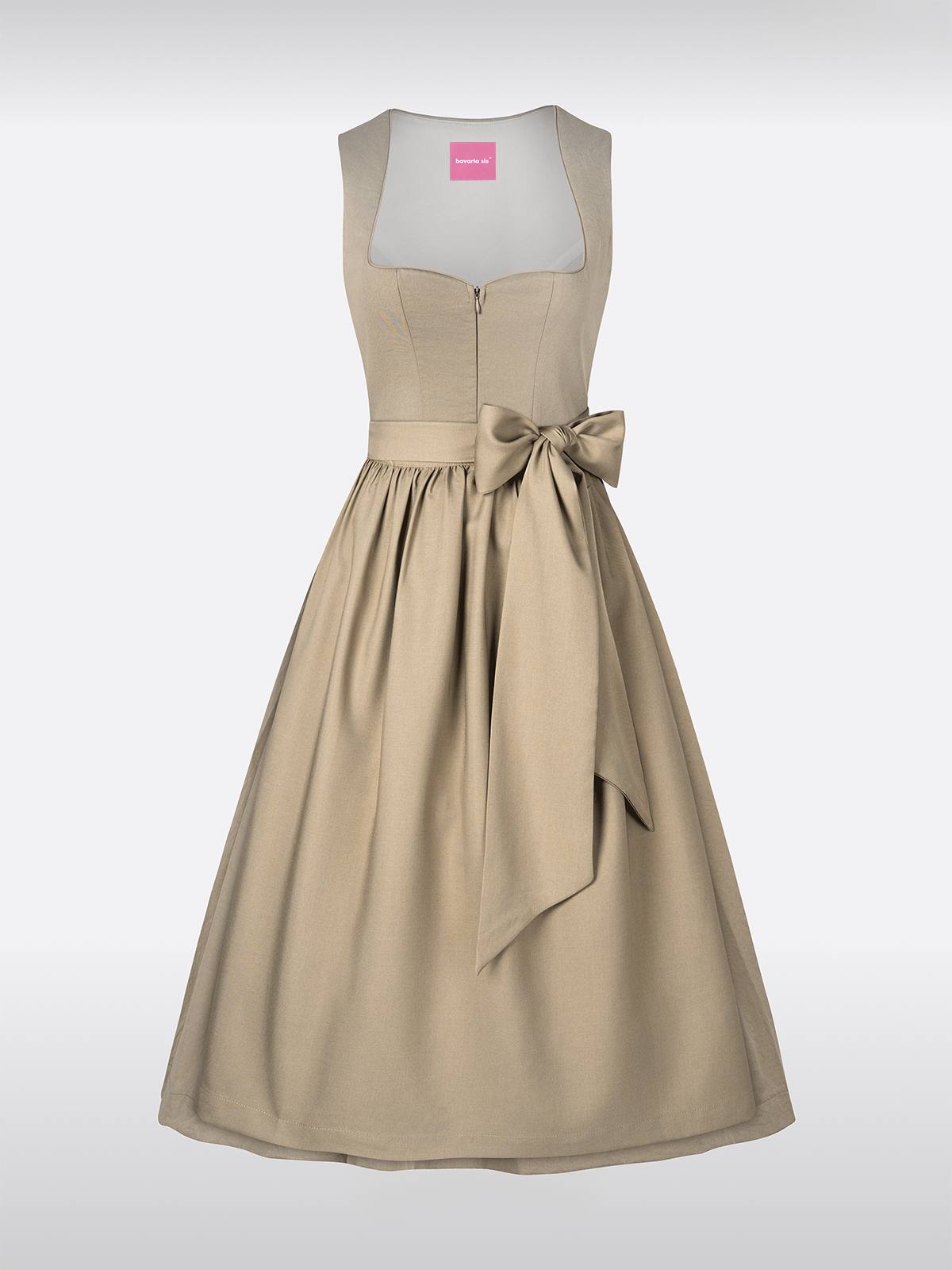 Olivgrünes Herz-Ausschnitt traditionell Dirndl