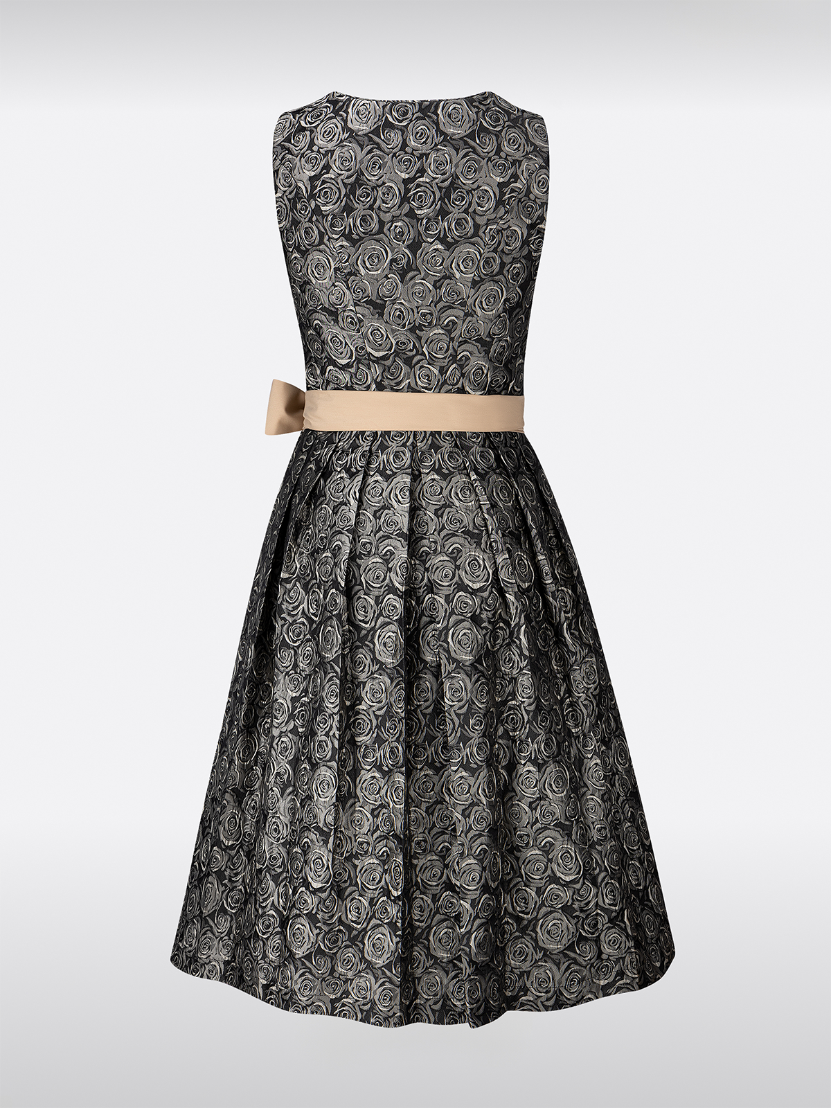 Gelb Gerader Ausschnitt Knöpfen Floralem Muster Dirndl