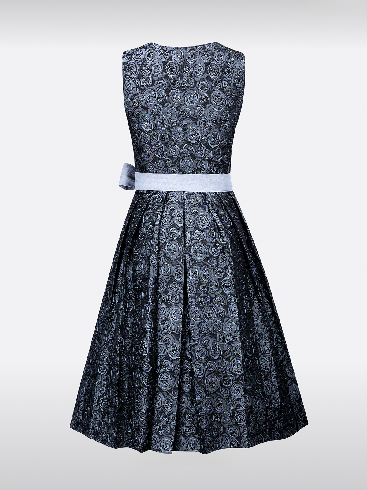 Blau Gerader Ausschnitt Floralem Muster Dirndl