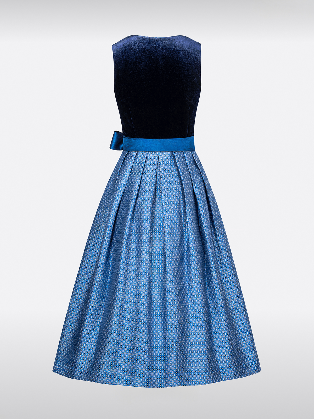 Blau Gerader Ausschnitt traditionell Dirndl