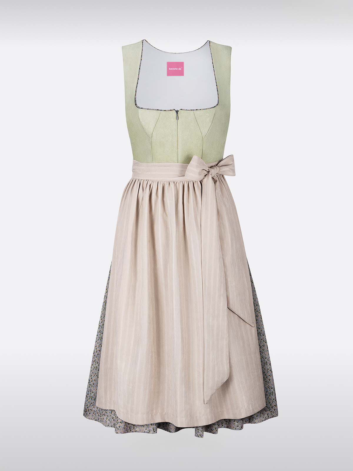 Grün Gerader Ausschnitt Floralem Muster Dirndl