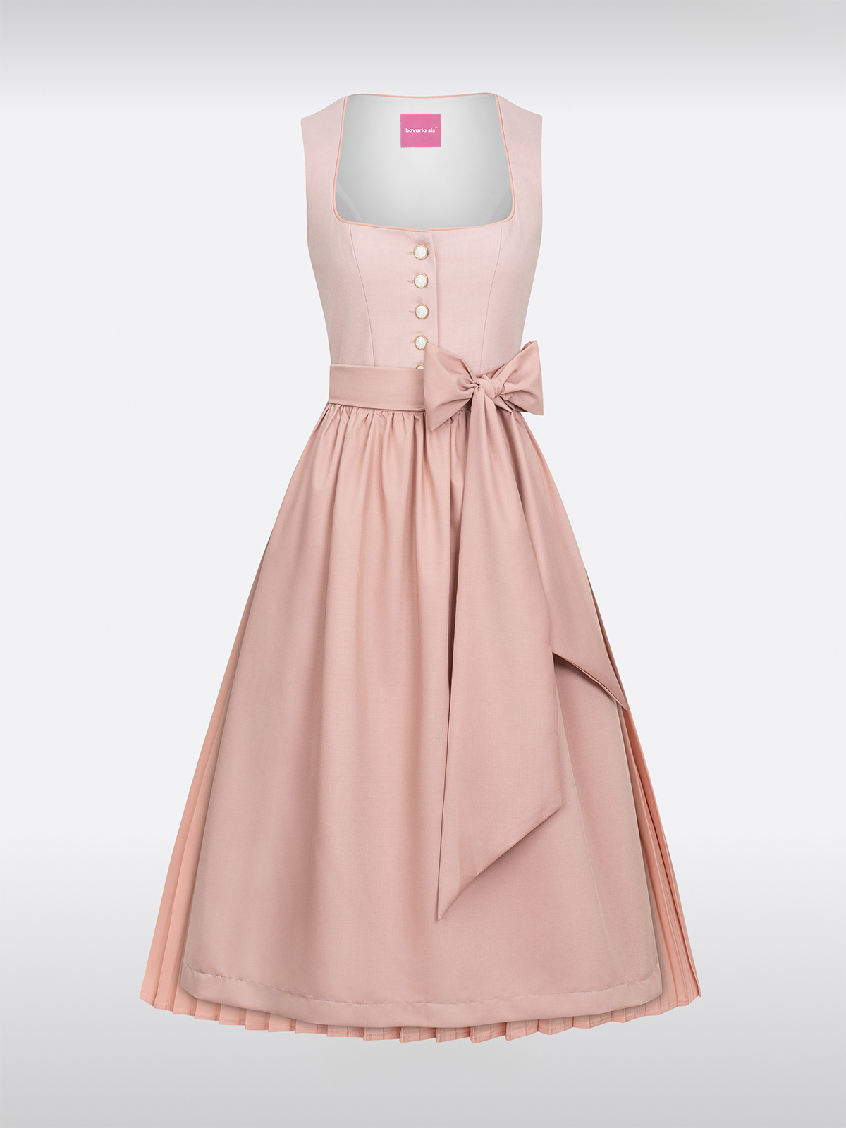 Rosa Gerader Ausschnitt traditionell Dirndl