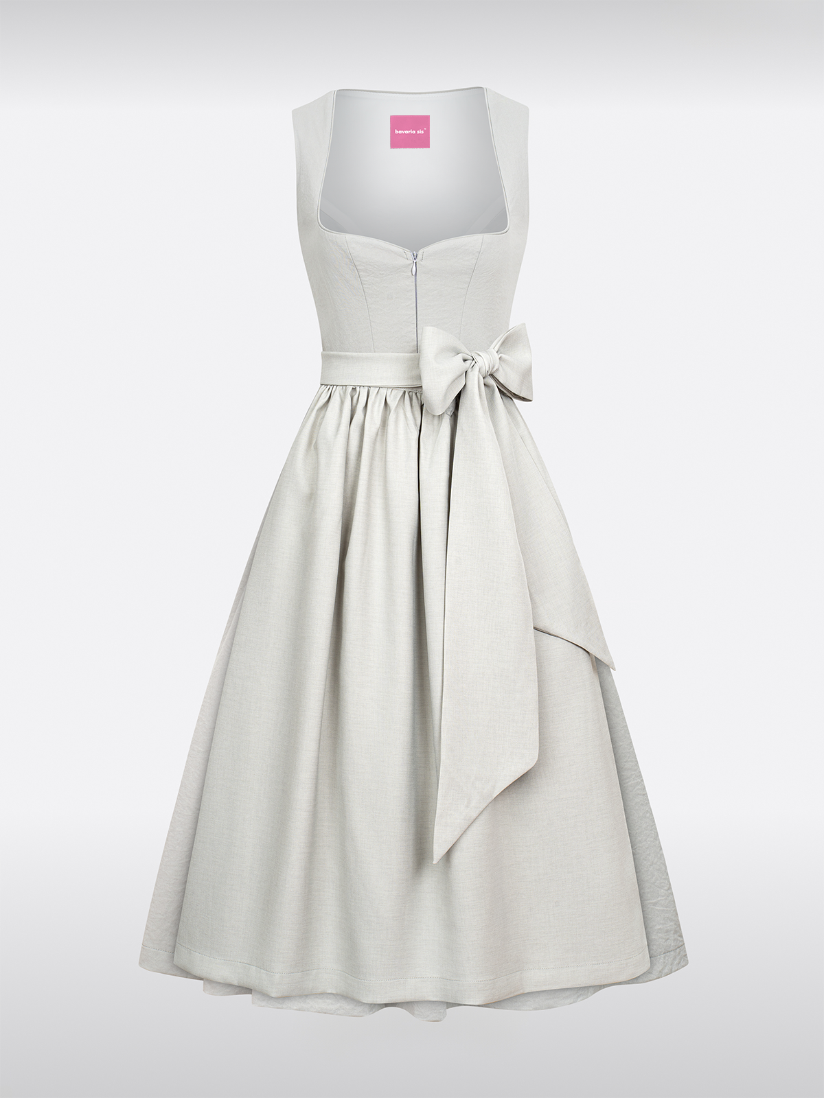 Grau Herz-Ausschnitt traditionell Dirndl