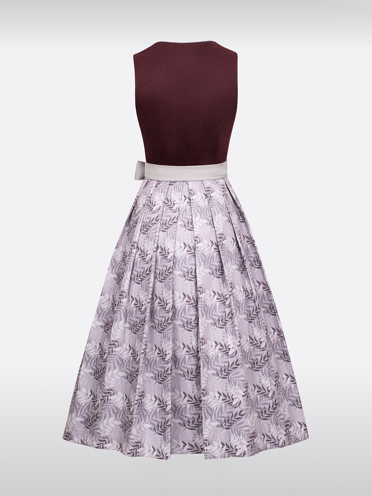 Lila Gerader Ausschnitt traditionell Dirndl mit Wildleder-Mieder