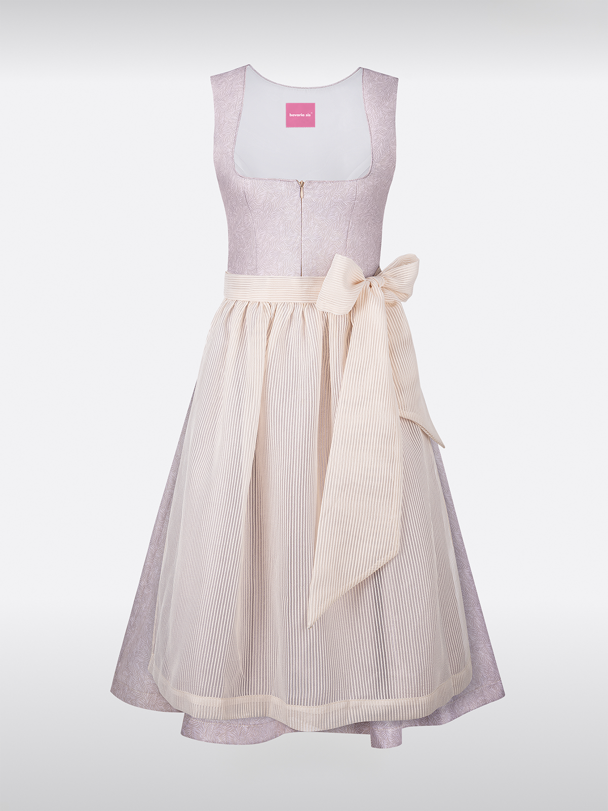 Rosa Gerader Ausschnitt Allover Muster Dirndl