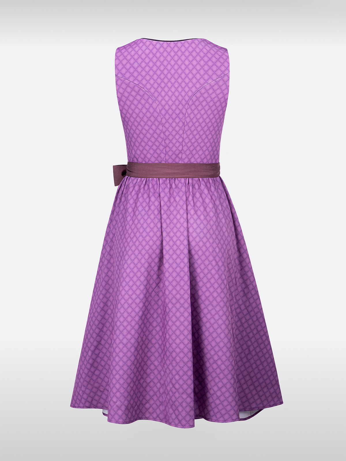 Lila Herz-Ausschnitt Knöpfen Strukturiertes Muster Dirndl