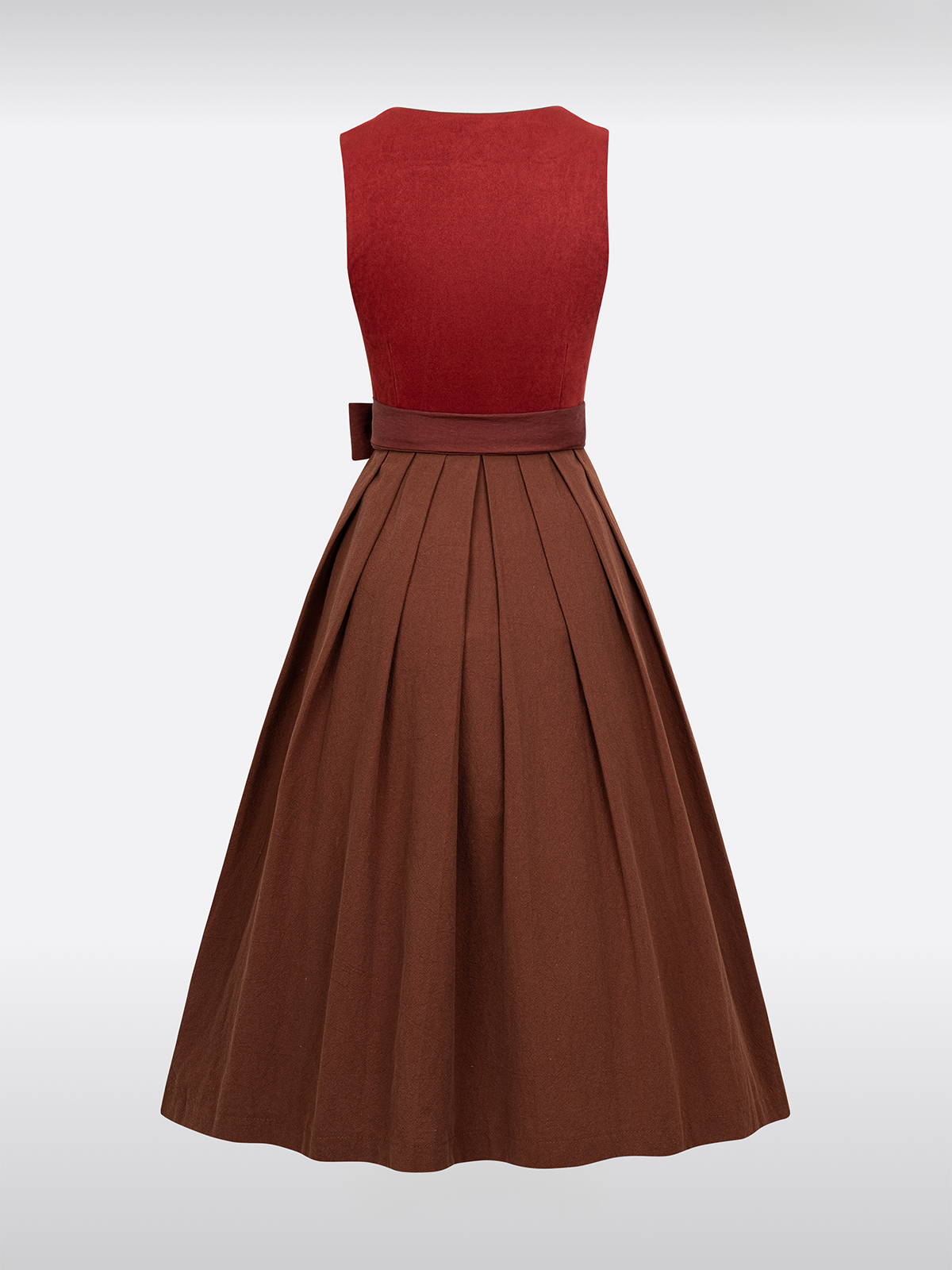 Rot Gerader Ausschnitt traditionell Dirndl mit Wildleder-Mieder