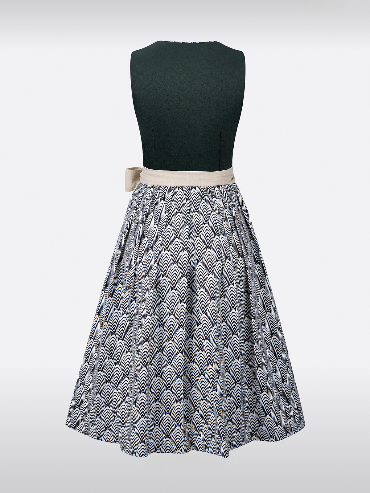 Grün Dirndl mit Wildleder-Mieder Gemustertes