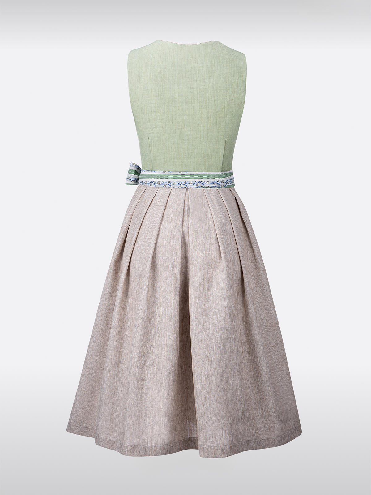 Grün Dirndl mit Gerader Ausschnitt Floralem Muster