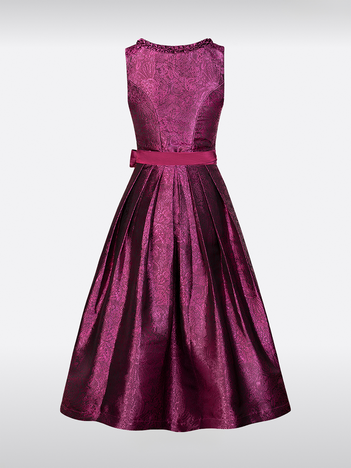 Pink Gerader Ausschnitt Reißverschluss Vorne Dirndl