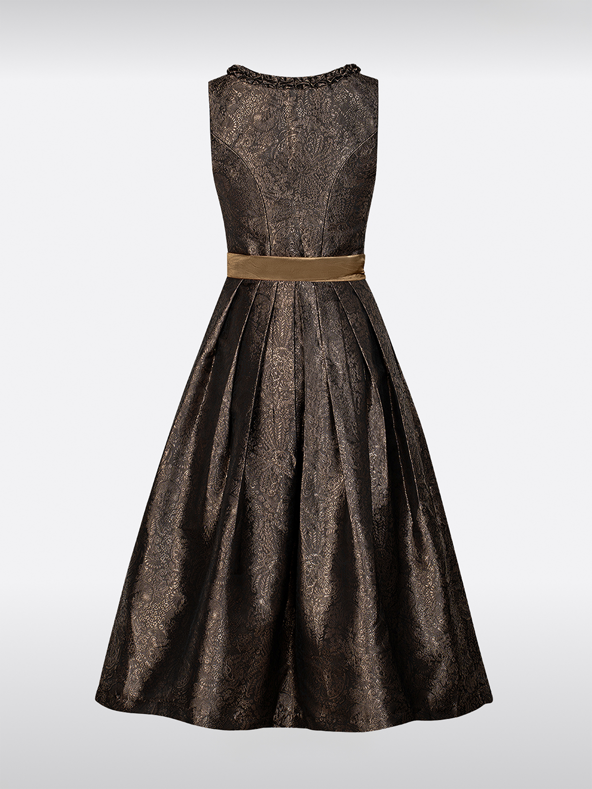 Braun Gerader Ausschnitt Reißverschluss Vorne Dirndl