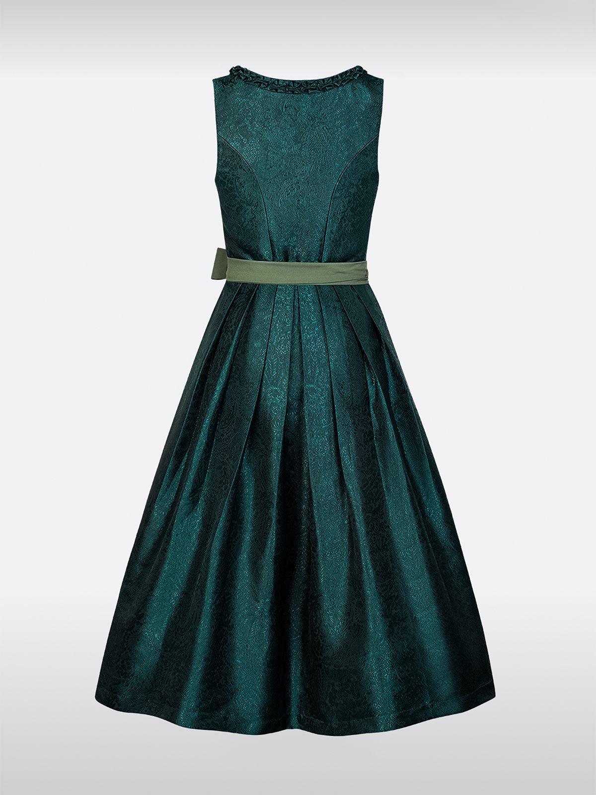 Grün Gerader Ausschnitt Reißverschluss Vorne Dirndl