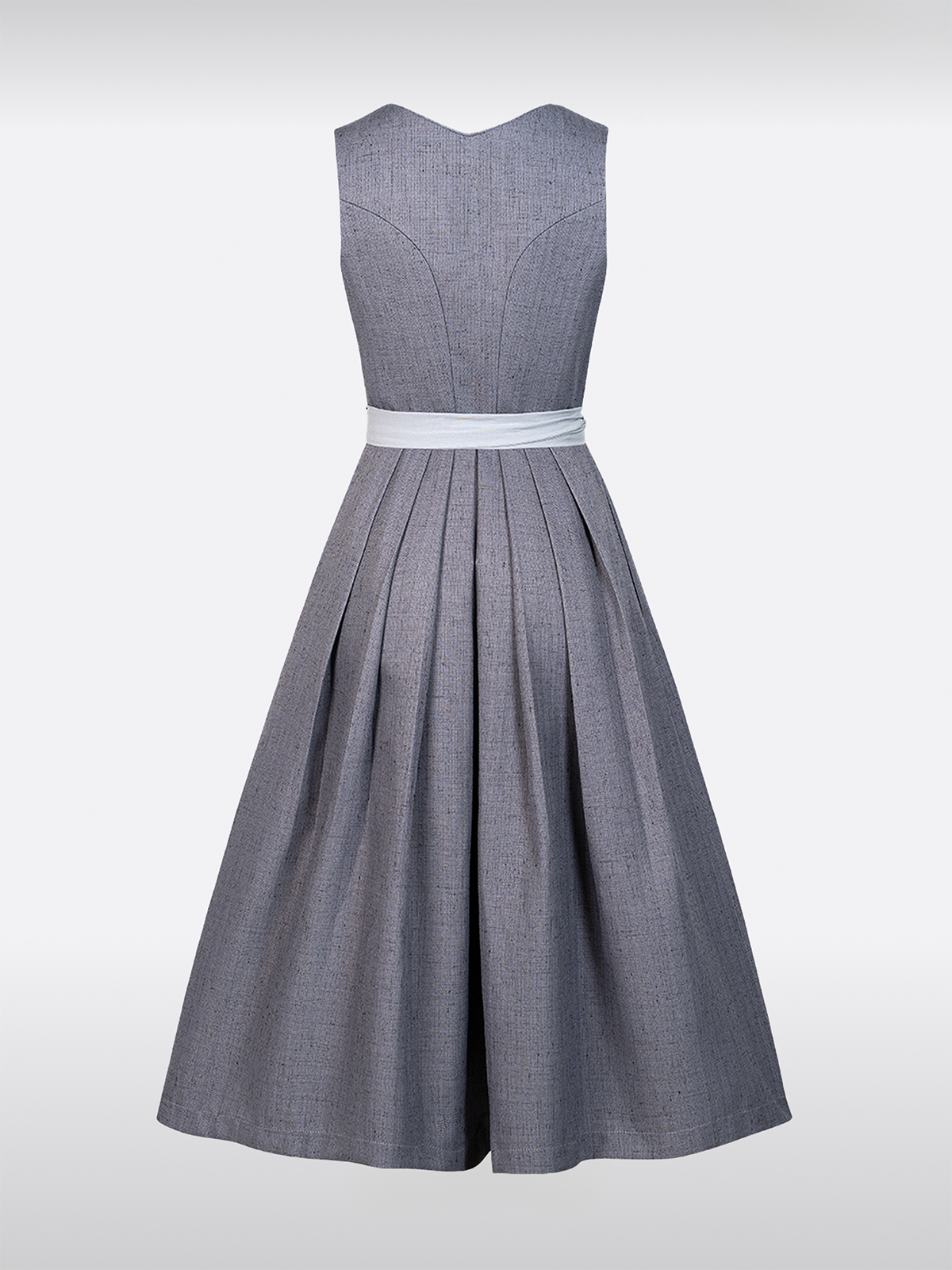 Grau Herz-Ausschnitt Knöpfen Dirndl