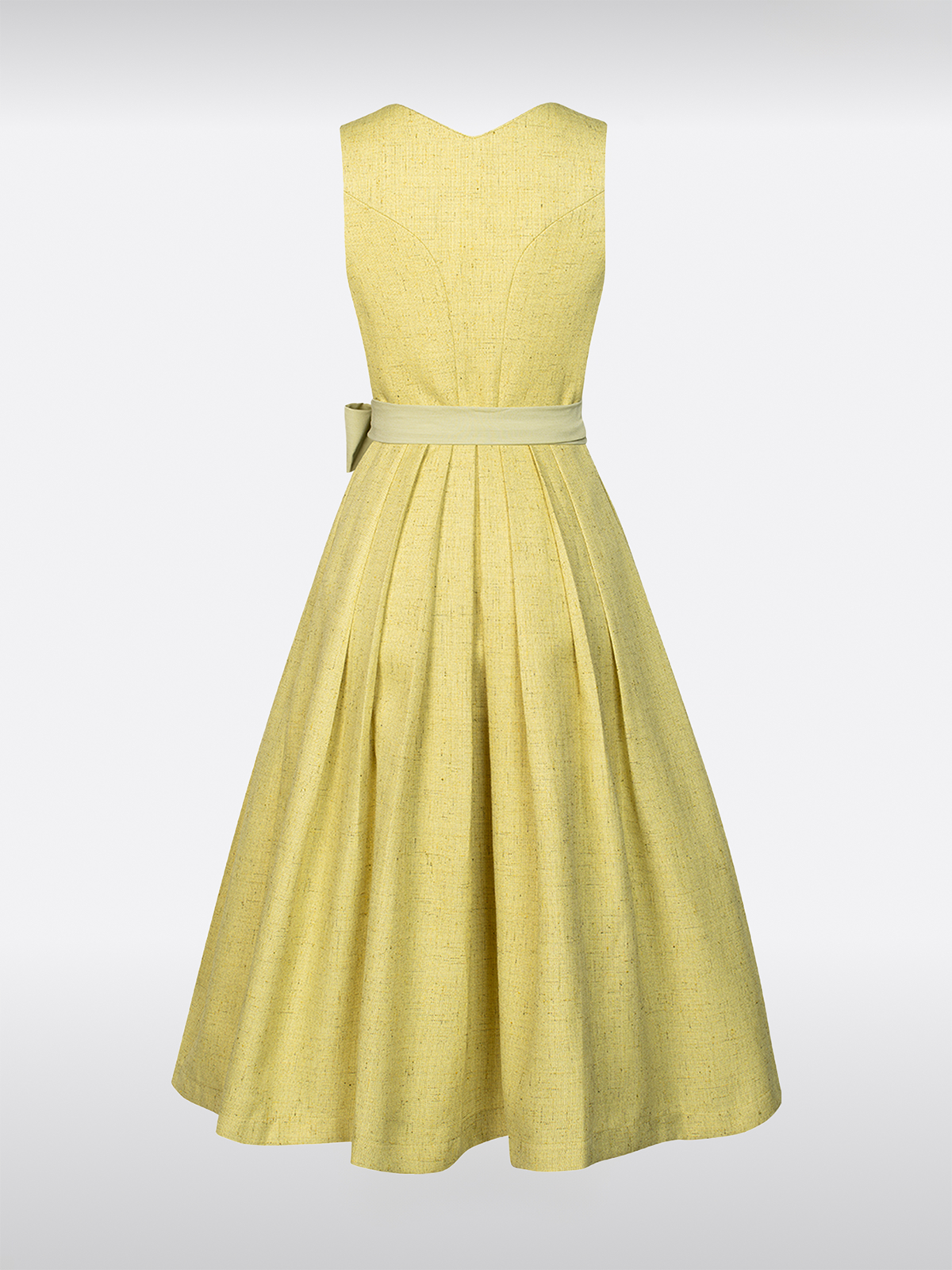 Gelb Herz-Ausschnitt Knöpfen Dirndl