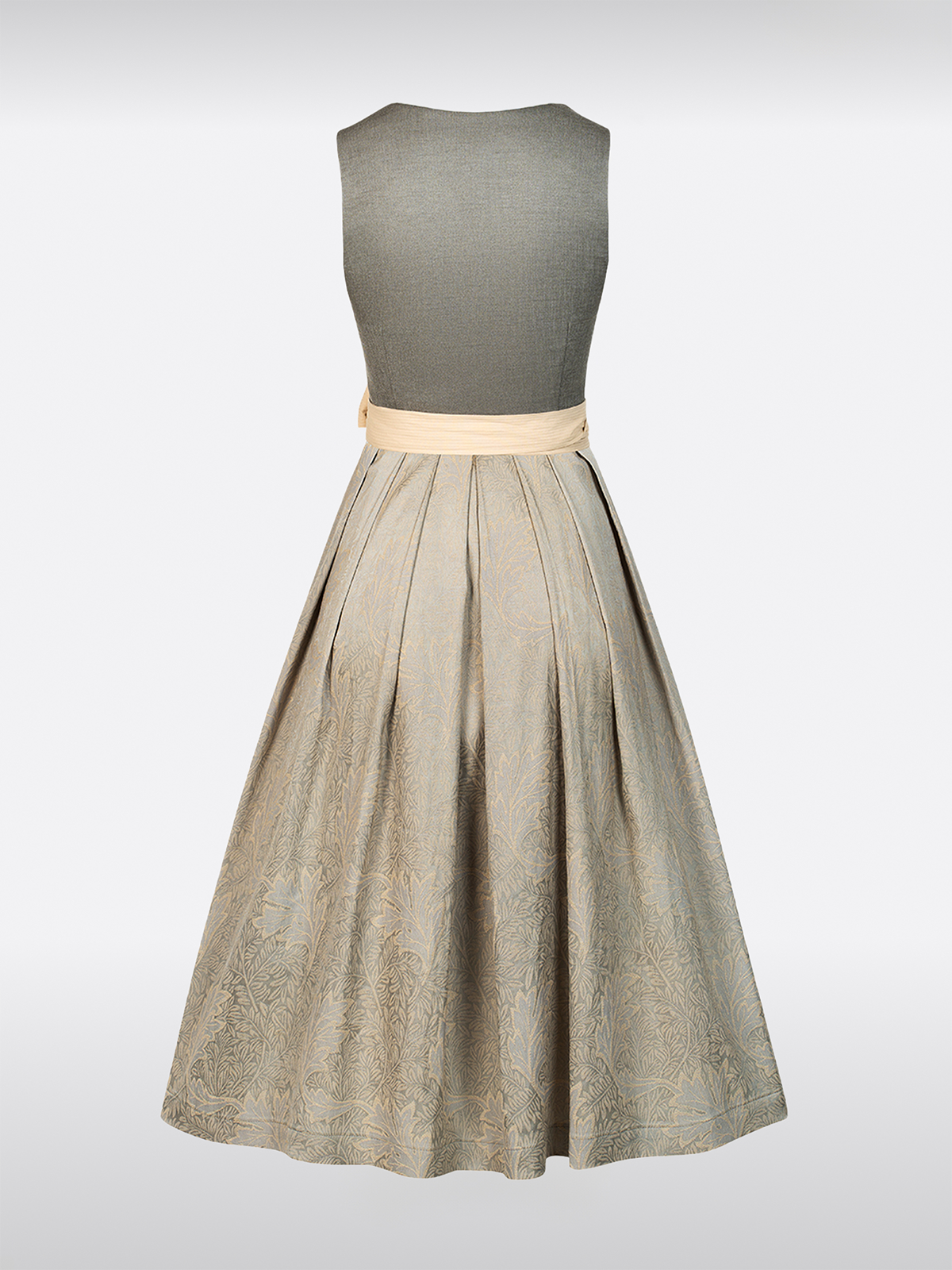 Grau Gerader Ausschnitt Reißverschluss Vorne Dirndl