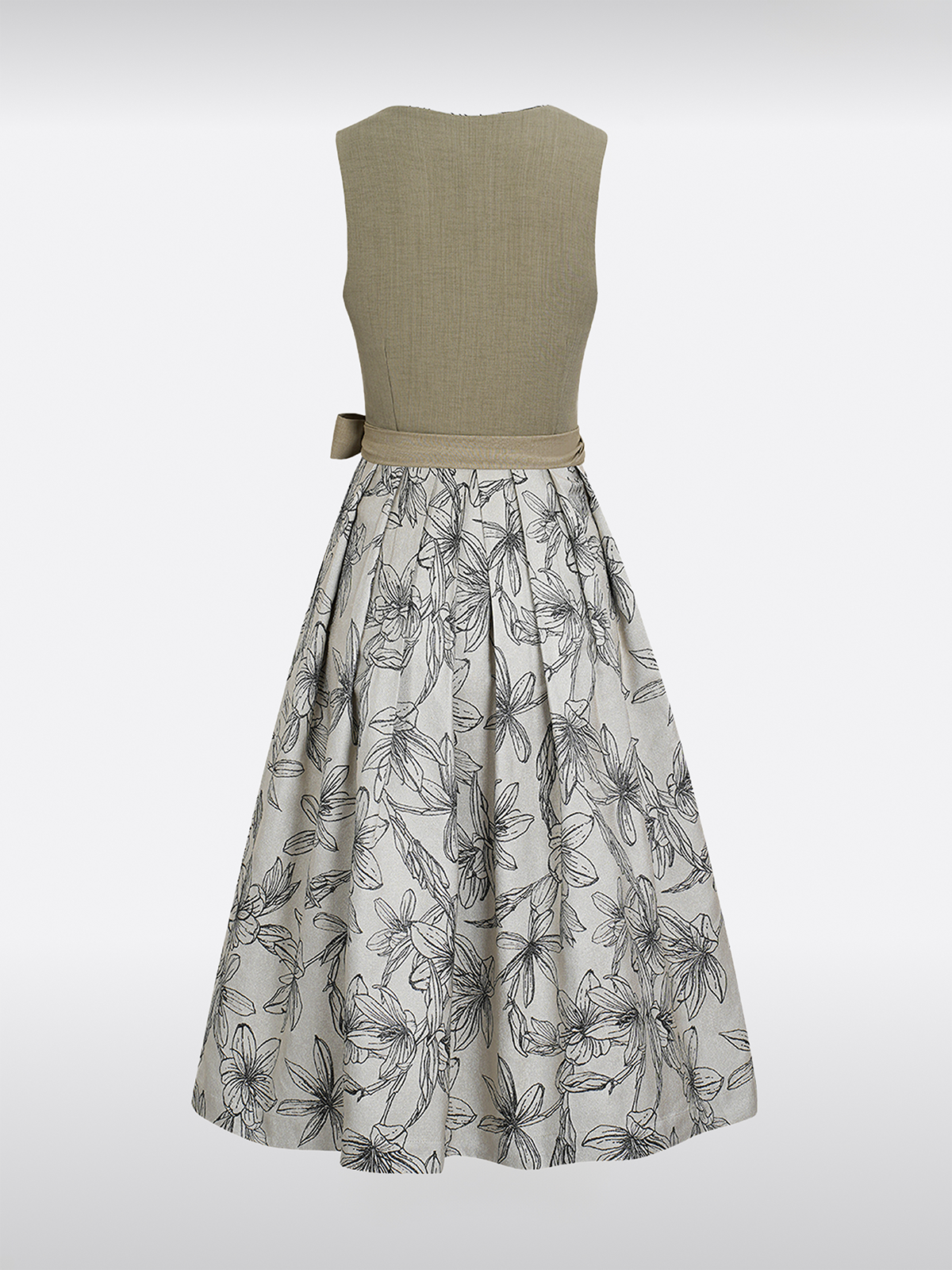 Grün Gerader Ausschnitt Reißverschluss Vorne Dirndl