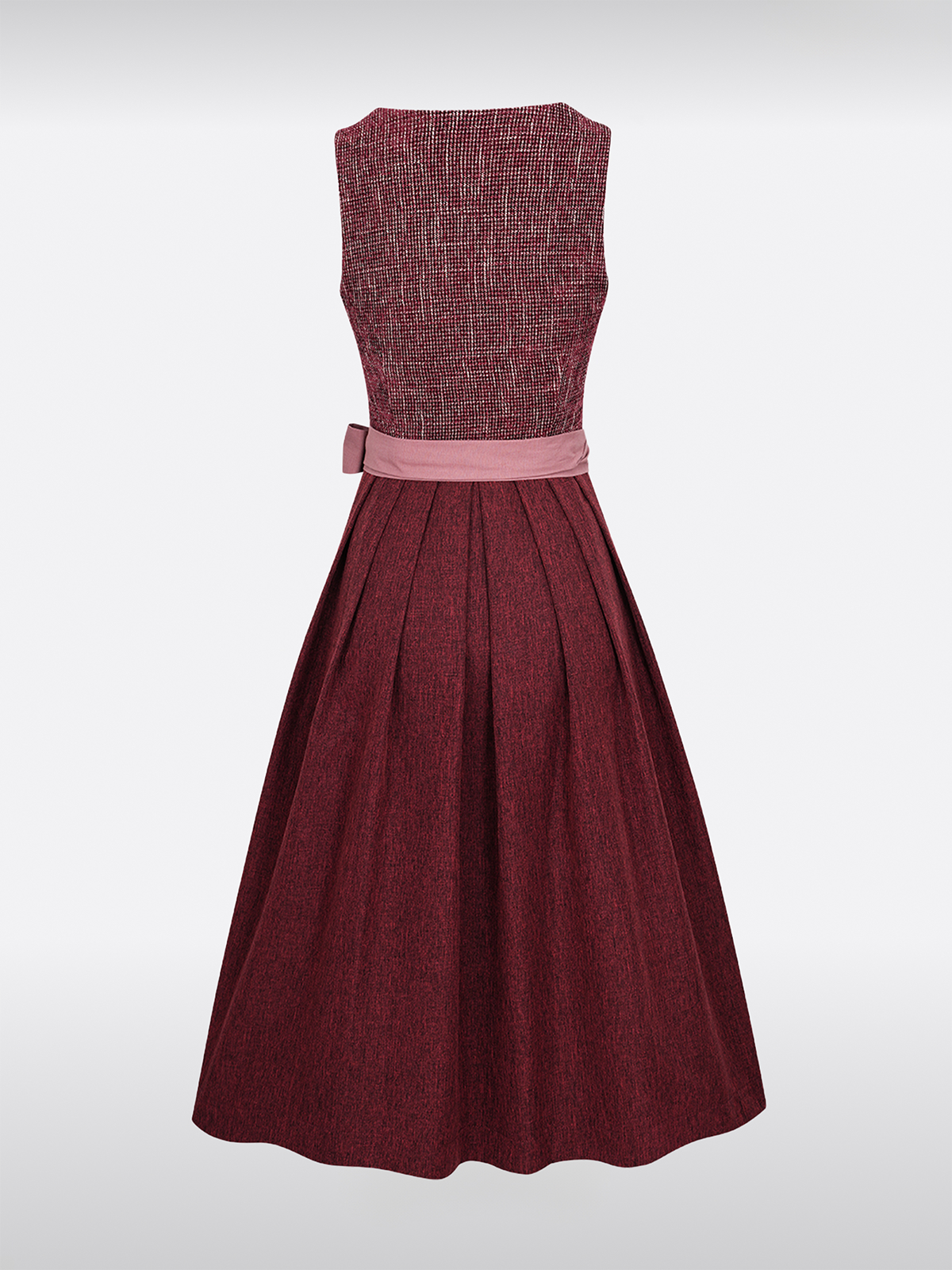 Rot Gerader Ausschnitt Reißverschluss Vorne Dirndl