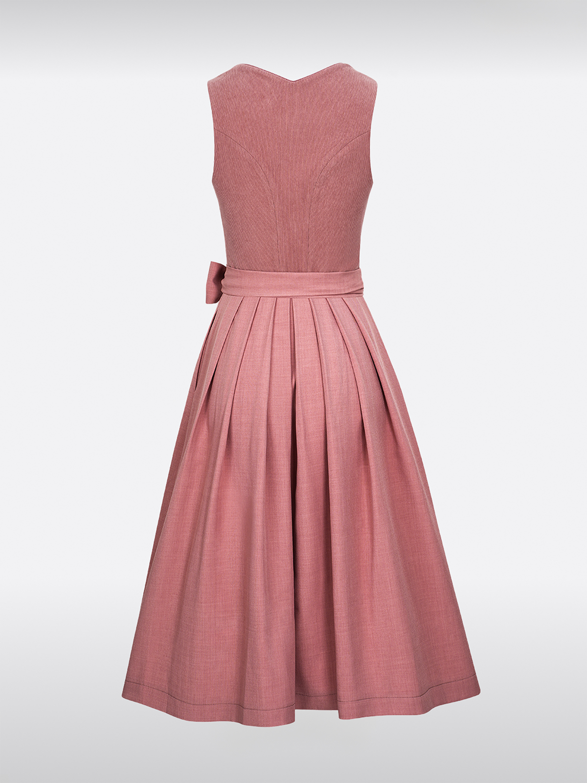 Rosa Herz-Ausschnitt Reißverschluss Vorne Dirndl