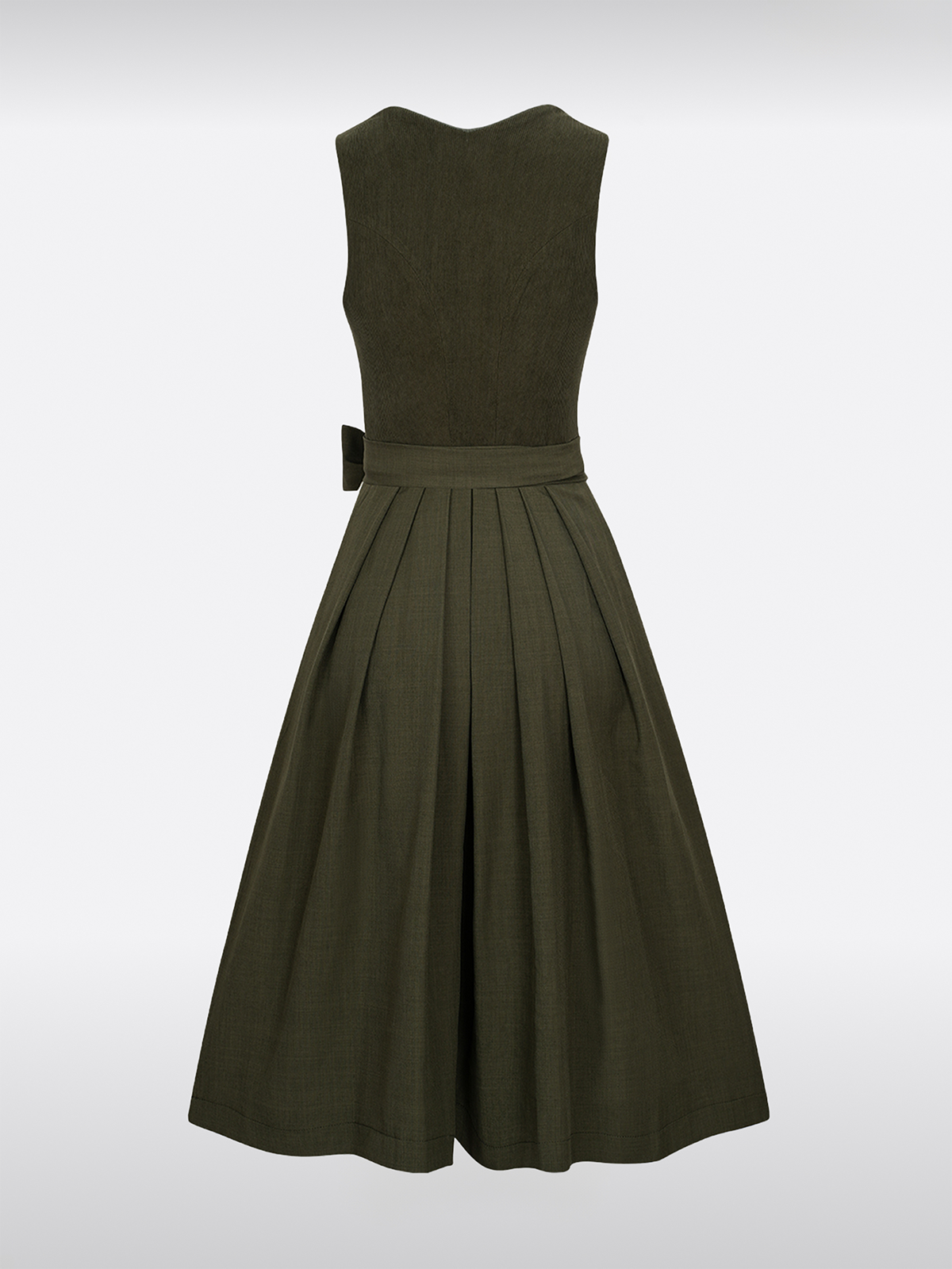 Grün Herz-Ausschnitt Reißverschluss Vorne Dirndl