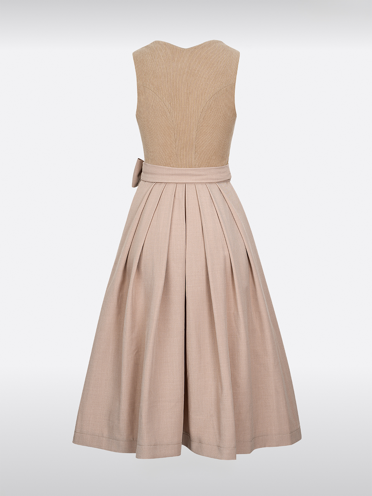 Braun Herz-Ausschnitt Reißverschluss Vorne Dirndl