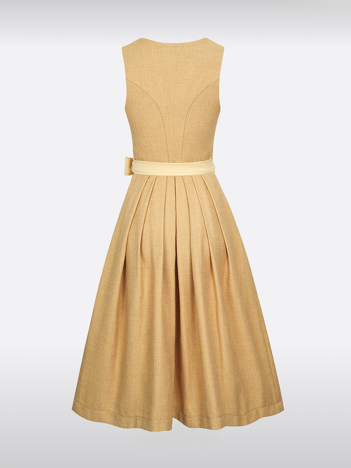 Gelb Herz-Ausschnitt Reißverschluss Vorne Dirndl