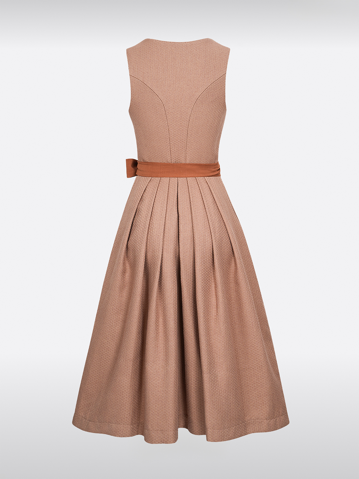 Braun Herz-Ausschnitt Reißverschluss Vorne Dirndl