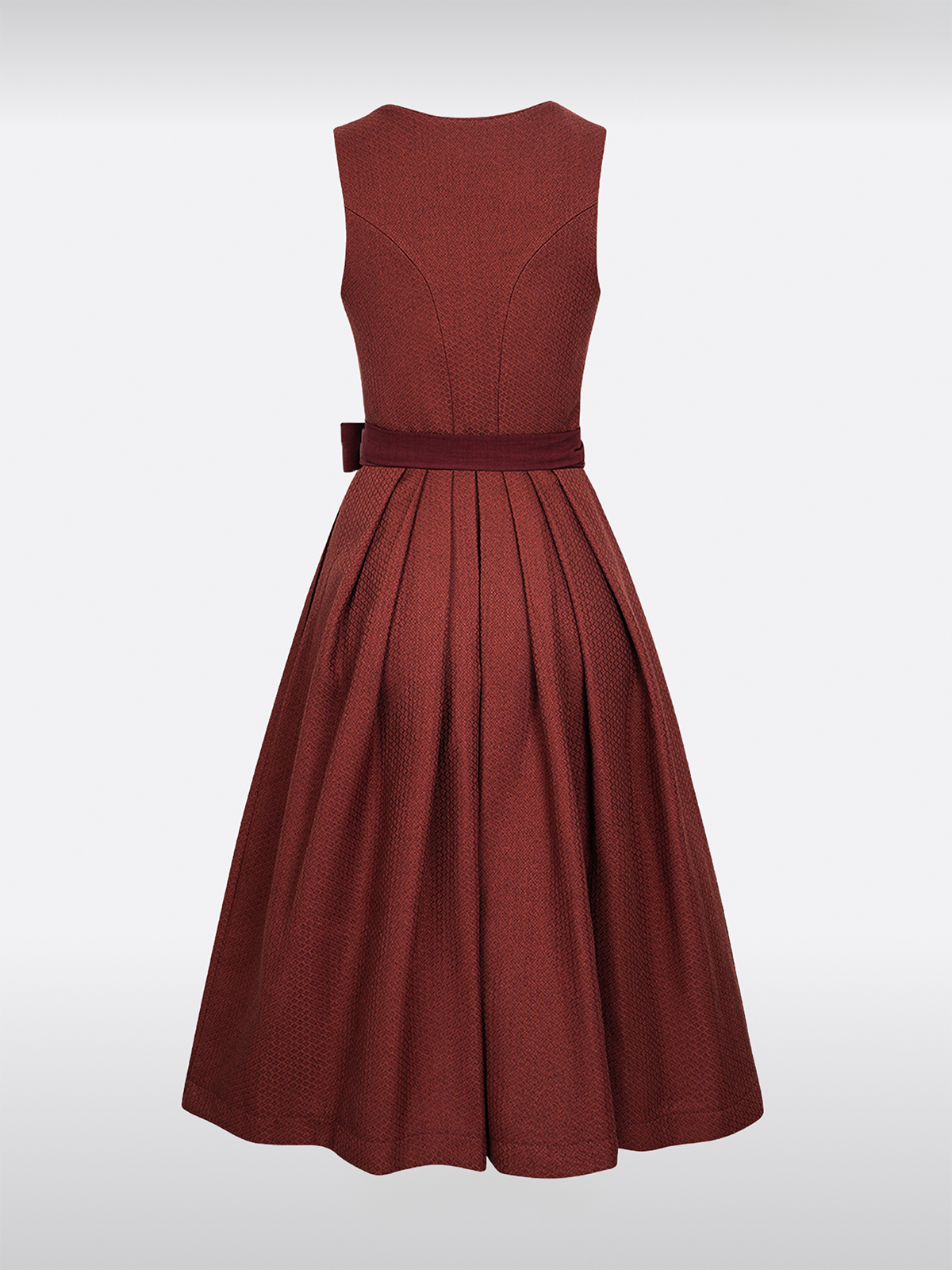 Rot Herz-Ausschnitt Reißverschluss Vorne Dirndl