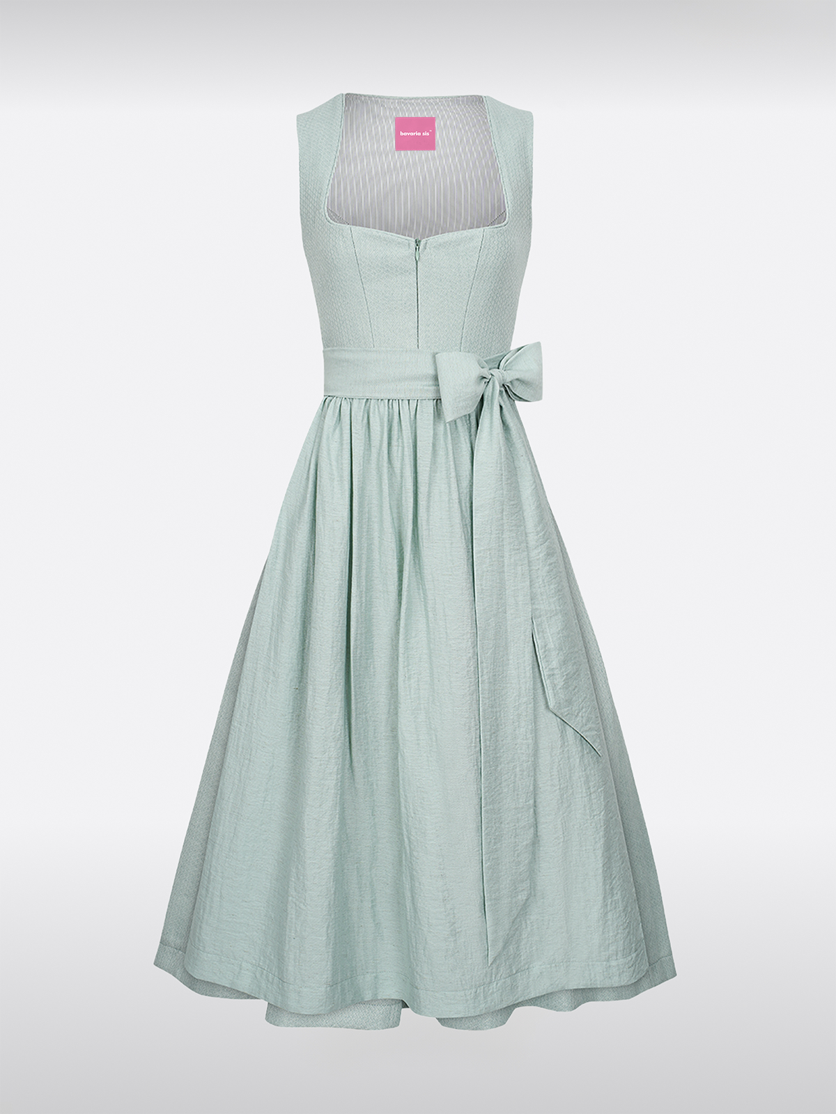 Grün Herz-Ausschnitt Reißverschluss Vorne Dirndl